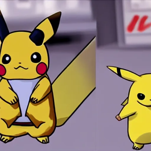 Prompt: A real life pikachu buying drugs, photorealistic art