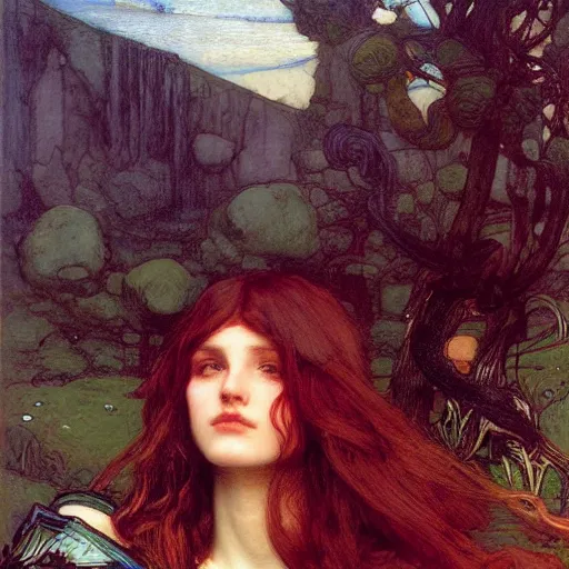 Image similar to art by, john william waterhouse, kilian eng, rosetti, john everett millais, 4 k