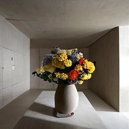 Prompt: “extravagant luxury modern kitchen, interior design, natural materials, fresh flowers in a vase, a fruit bowl, by Tadao Ando and Koichi Takada”