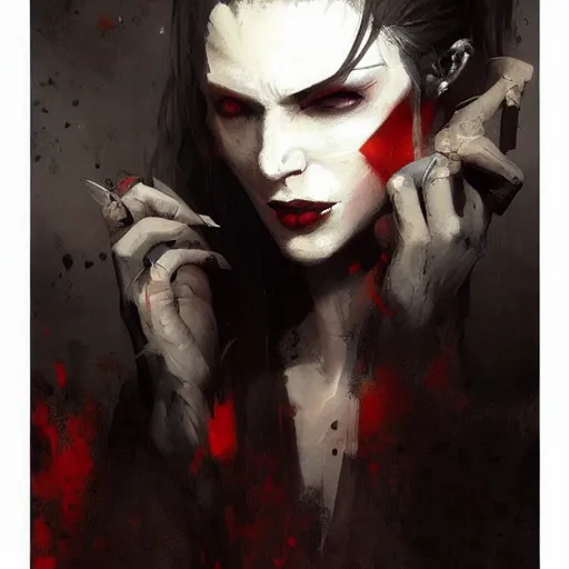 Prompt: A painting of a vampire by Greg Rutkowski, Trending on artstation.