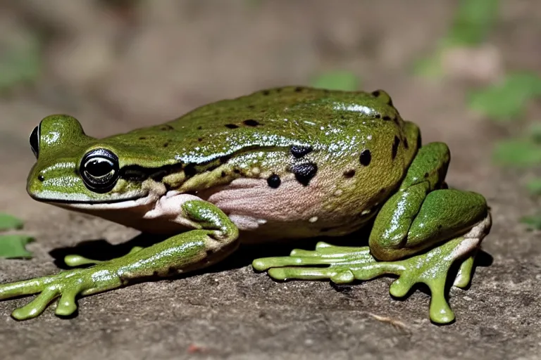 Prompt: frog with deer antlers