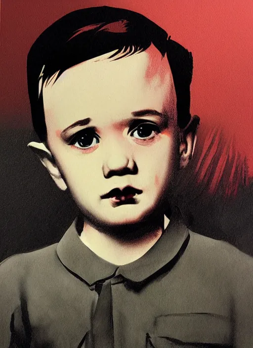 Prompt: baby hitler andy warhol poster, illustration, airbrush, detailed oil painting by greg rutkowski