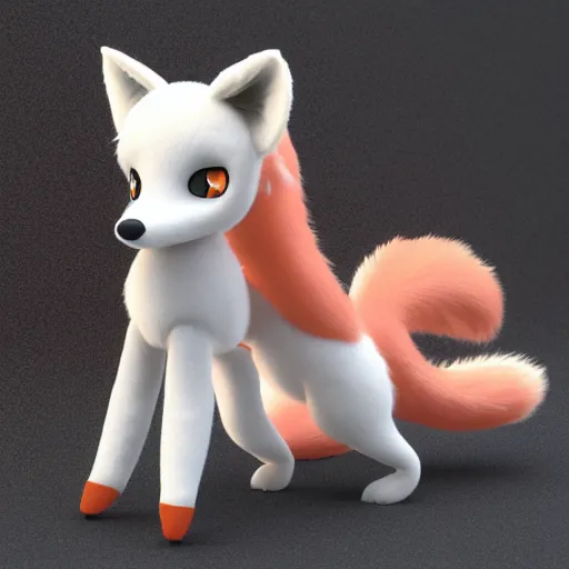 Prompt: cute fumo plush of a fox girl with a hundred tails, anime girl, creature, vray