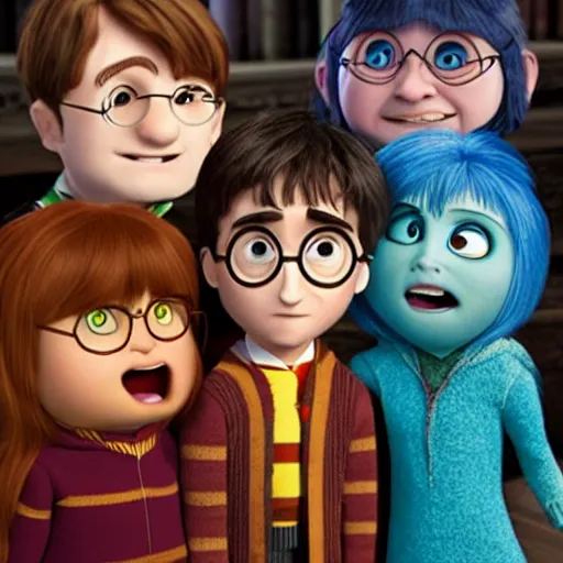 Image similar to harry potter in the style of inside-out boy,