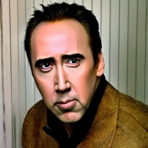 Image similar to nicholas cage is a llama, haha look at silly llama nicholas cage