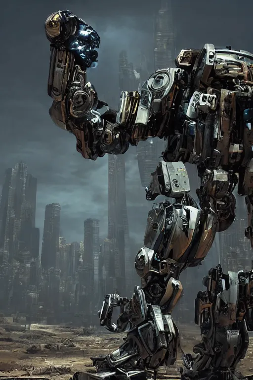 Image similar to a futurecore boxing humanoid mecha in ruin city, bright, by real steel ( 2 0 1 1 ), eve venture, raymond swanland, cryengine, post apocalyptic, mechanical structure, unreal engine 5, camouflage scheme, sharp focus, 8 k realistic, hyper detailed, bright, ray tracing, realistic shaded, smooth face