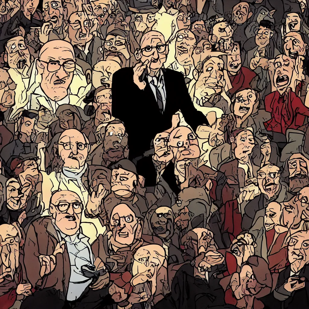 Image similar to uncle junior soprano preaching about the eternal hell fire cartoon series