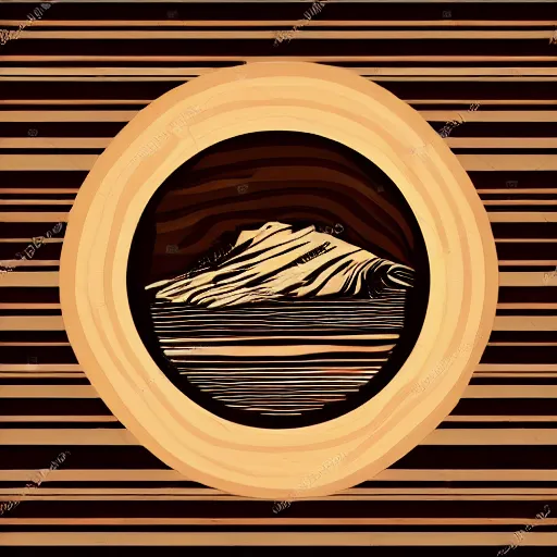 Image similar to wooden bowl emerging from log, vector art