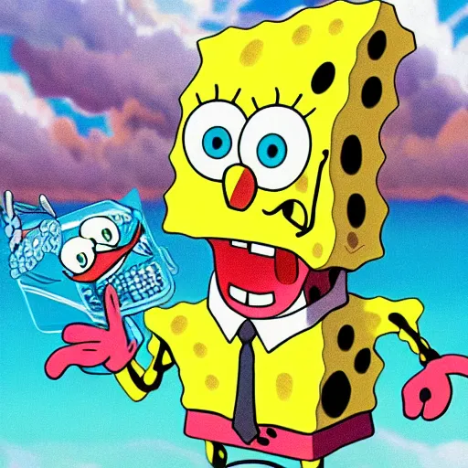 Prompt: SpongeBob anime key visual