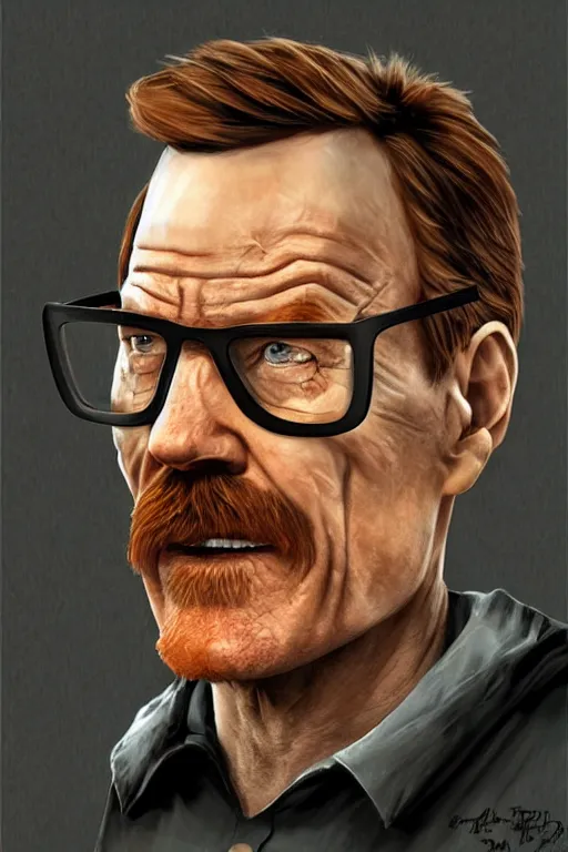 Image similar to Bryan Cranston as Gordon Freeman, hyperrealistic portrait