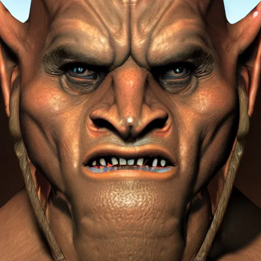 Image similar to a detailed portrait of an orc boy child, art illustration, incredibly highly detailed and realistic, 8 k, sharp focus