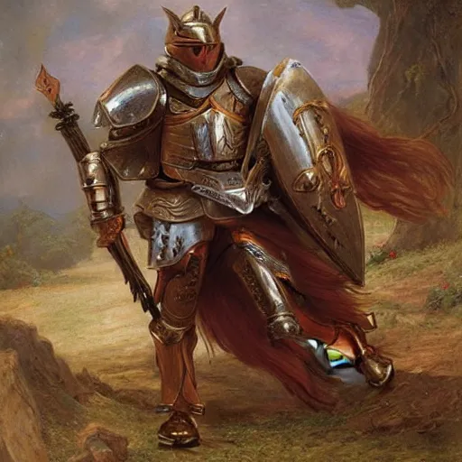 Prompt: armor, fantasy, sophie anderson