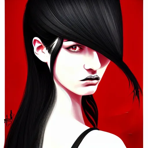 Image similar to portrait, woman with black hair, the lady of ash, elegant, illustration, intricate, sharp focus, digital painting