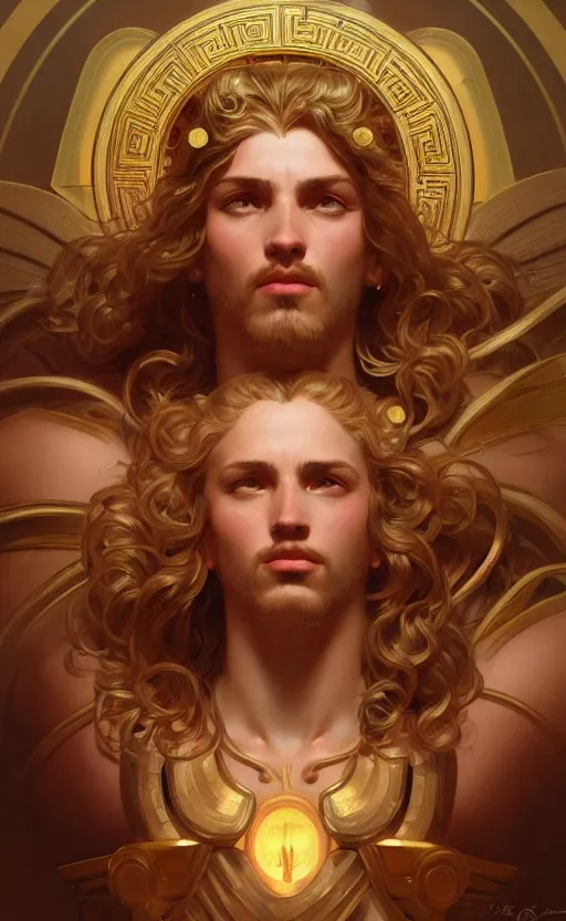 Prompt: portrait of the god jupiter, greek mythology, intricate, headshot, highly detailed, digital painting, artstation, concept art, sharp focus, cinematic lighting, illustration, art by artgerm and greg rutkowski, alphonse mucha, cgsociety