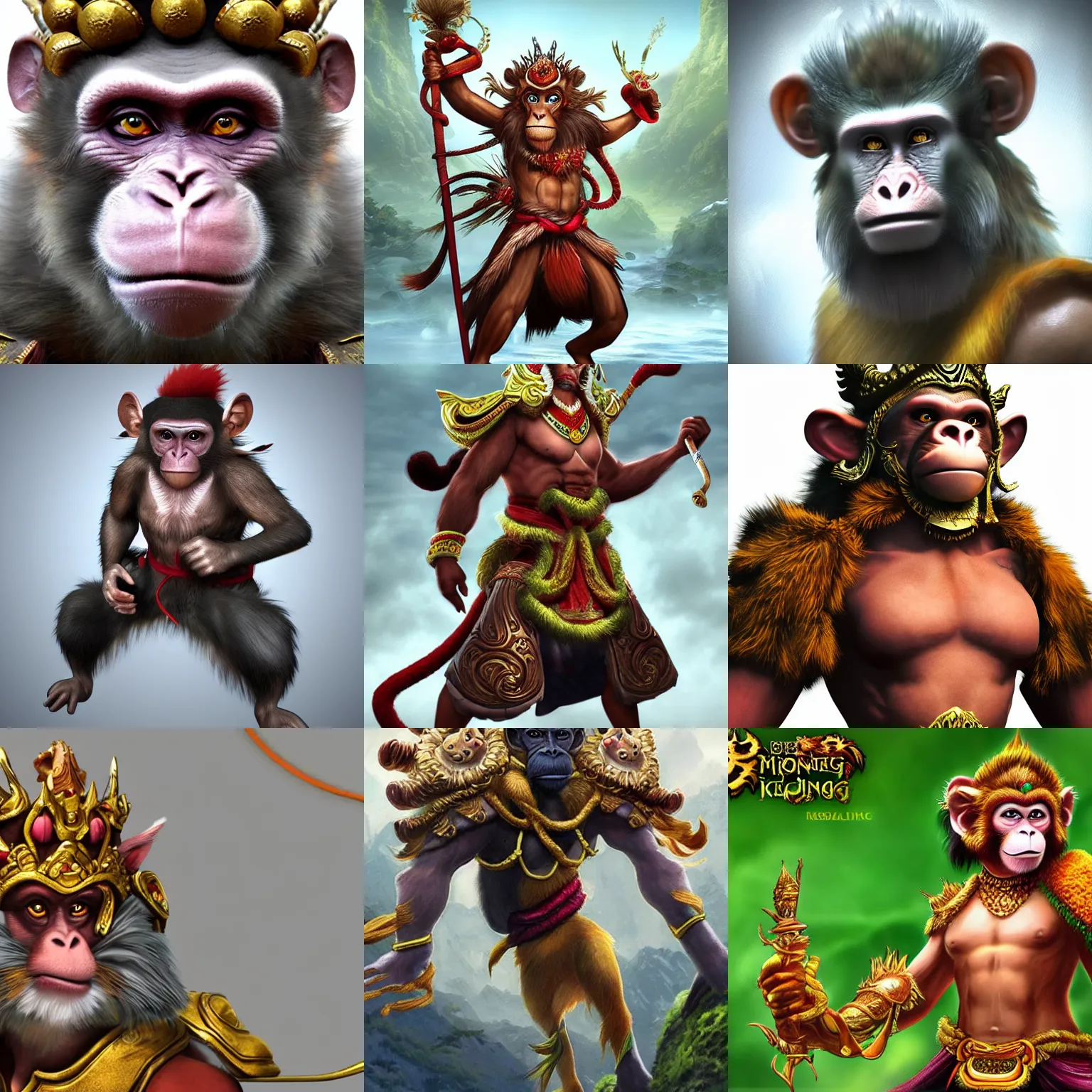 Prompt: monkey king ,realistic