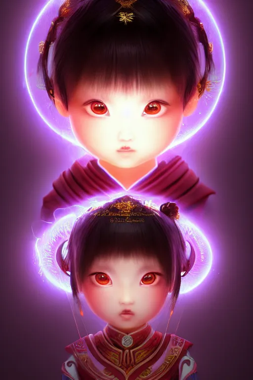 Image similar to cute nezha, mainland china, soft lights, cinematic, character concept design, highly detailed, volumetric light, symmetrical portrait, by new gods : nezha reborn, nezha : birth of the demon child, i am nezha, 8 k - - wallpaper