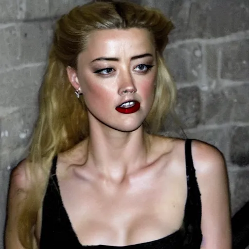 Prompt: A hag in a dungeon that looks like Amber Heard.