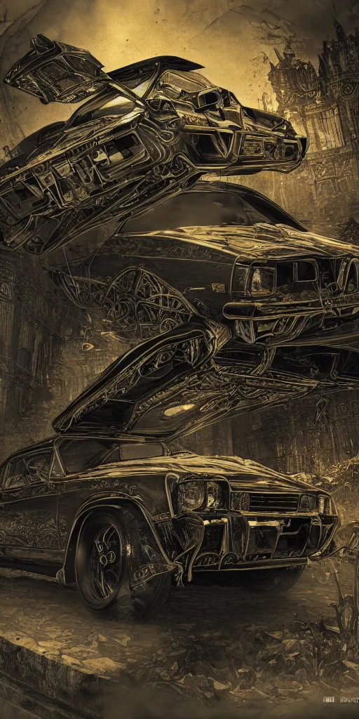 Prompt: LJ GTR XU1 Torana, in style of Dark Souls 3, insanely detailed and intricate, golden ratio, elegant, ornate, luxury, elite, ominous, haunting, matte painting, cinematic, cgsociety, James jean, Brian froud, ross tran, Laputa, vivid and vibrant