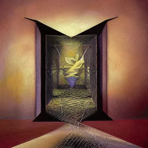 Image similar to everything is connected. digital artwork by vincent bons, michael whelan, remedios varo and gerardo dottori. grainy and rough. interesting pastel colour palette. beautiful light. oil and water colour based on high quality render.