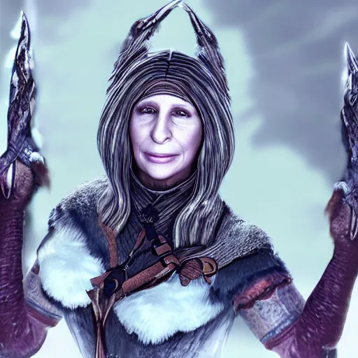 Prompt: Barbara Streisand in Skyrim