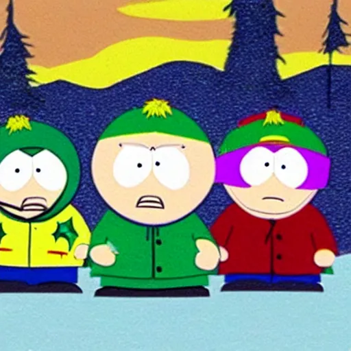 Image similar to still from the TV show South Park