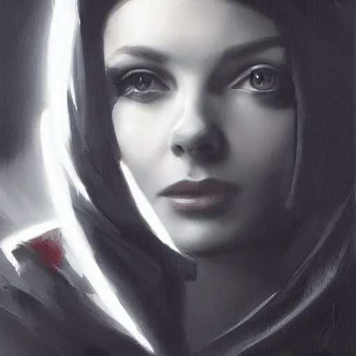 Image similar to closeup portrait of a young vivian leigh, dramatic lighting, city background, night, moon, chiaroscuro, high detail, painted by greg rutkowski, painted by igor kieryluk, painted by bobby chiu, trending on artstation