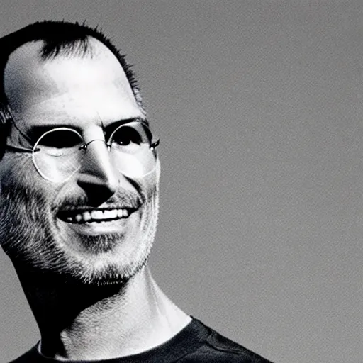 Prompt: Steve Jobs demos failed product iTopHat (2007) looks ridiculous on his head HDR Getty