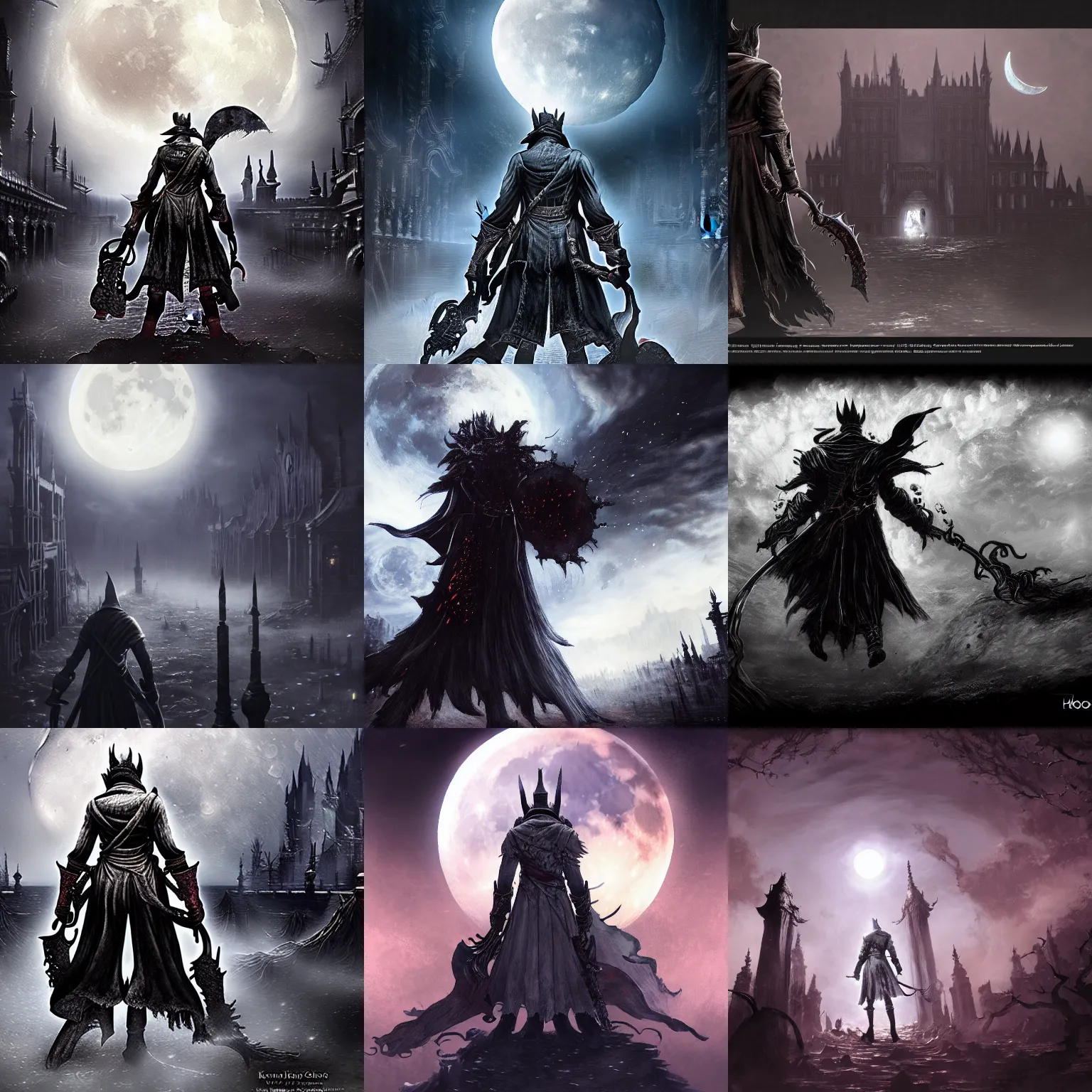 Prompt: the moon presence, bloodborne, by kouichirou harada, trending on artstation