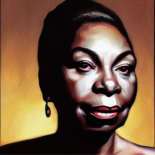 Image similar to portrait nina simone by leng jun and singer sargent, hyper real