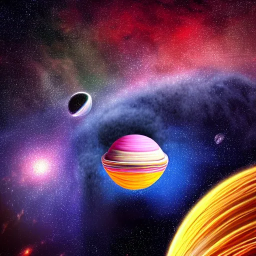 Prompt: colorful ball of yarn as a planet, galaxy background, nasa photo, intricate, 8 k highly professionally detailed, hdr, cgsociety