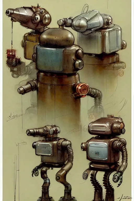 Image similar to (((((1950s inventors workshop full or robots . muted colors.))))) by Jean-Baptiste Monge !!!!!!!!!!!!!!!!!!!!!!!!!!!