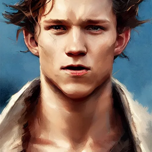 Prompt: tom holland as a pirate, fine face, face focused, fine detailed face, long hair, realistic shaded lighting poster by greg rutkowski, magali villeneuve, artgerm, jeremy lipkin, michael garmash, rob rey, cinematic lighting, sharp focus, highly detailed attributes and atmosphere