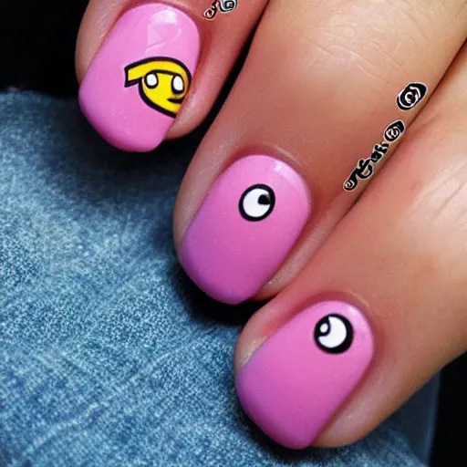 Prompt: pokemon themed nail art