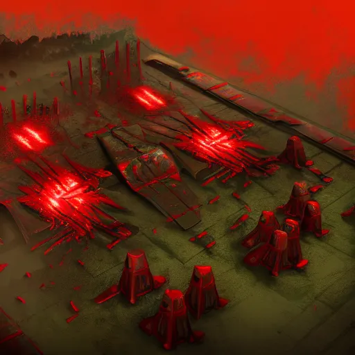 Prompt: blood rain, a ingame icon for a rts game, digital art, highly detailed, 4k