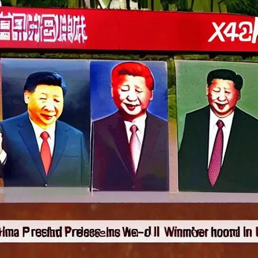 Image similar to President Xi Jinping drawn like Winnie the Pooh