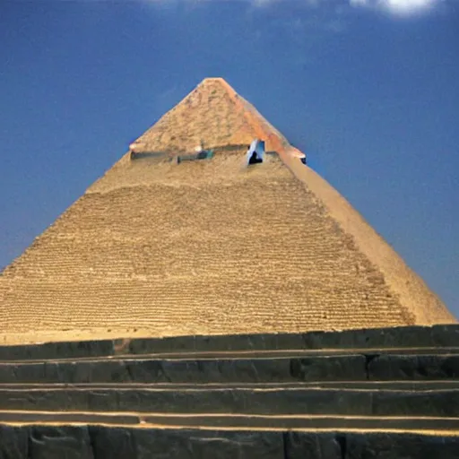 Prompt: pyramid being built by aliens!!!, confidential documents, fine details