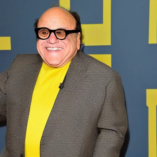 Image similar to danny devito wearing a yellow suit