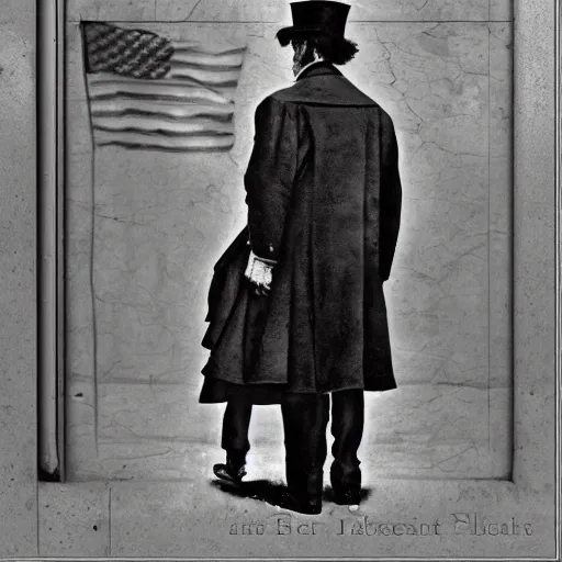 Image similar to abe lincoln is a street walker, style of norman rockwell, rule of thirds, sharp.