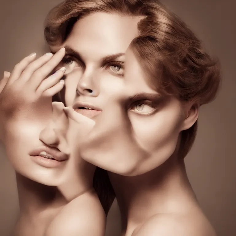 Image similar to portrait fragrance advertising campaign by michelangelo