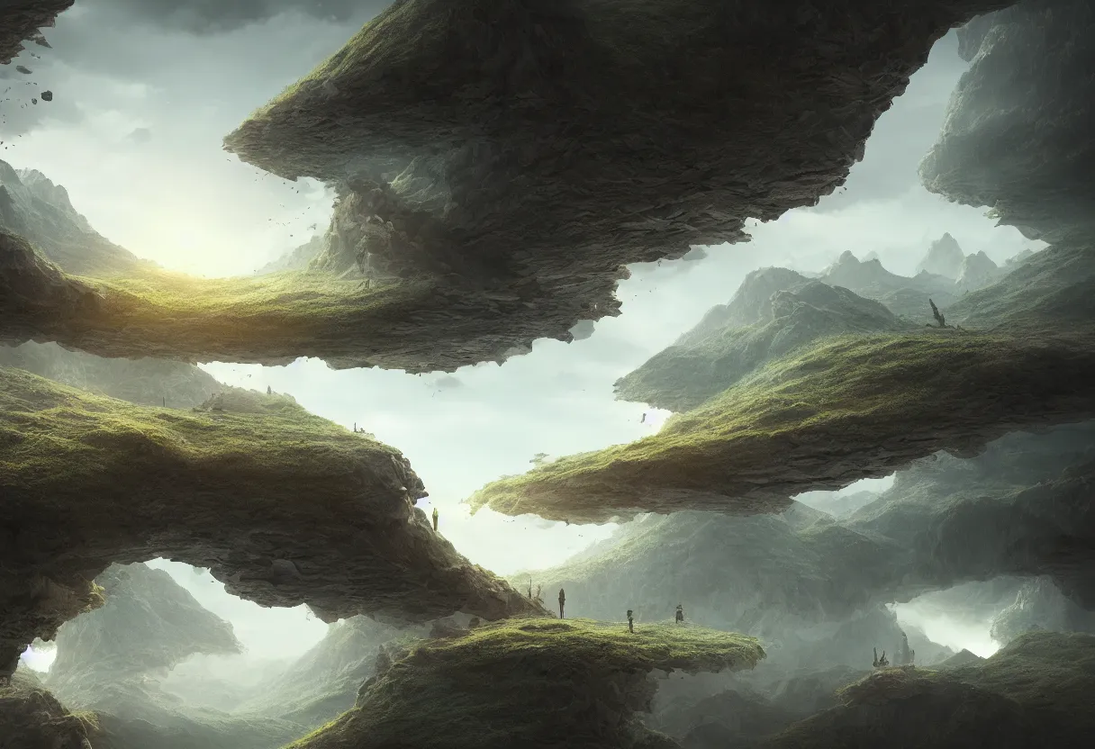 Image similar to landscape of human mind and imagination, matte painting, beautiful render, octane render, concept art