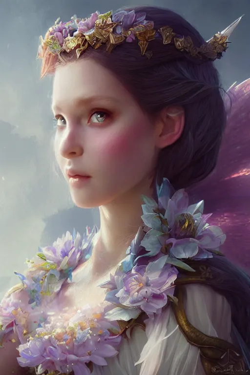 Image similar to fairy princess, highly detailed, d & d, fantasy, highly detailed, digital painting, trending on artstation, concept art, sharp focus, illustration, art by artgerm and greg rutkowski and fuji choko and viktoria gavrilenko and hoang lap