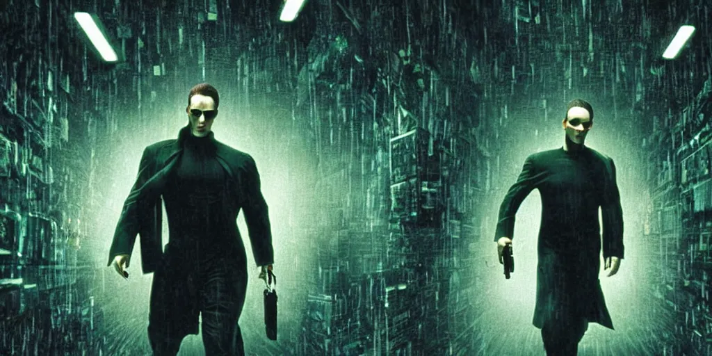 Prompt: a cinematic still from the matrix movie