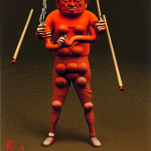 Image similar to zatoichi by otto dix, junji ito, hr ginger, jan svankmeyer, beksinski, claymation, hyperrealistic, aesthetic, masterpiece