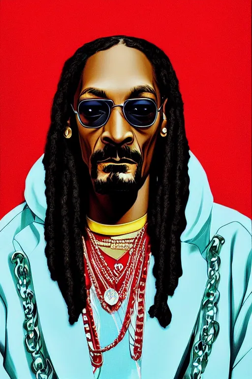 Prompt: portrait of a pimp snoop dogg by james jean by ilya kuvshinov kintsugi