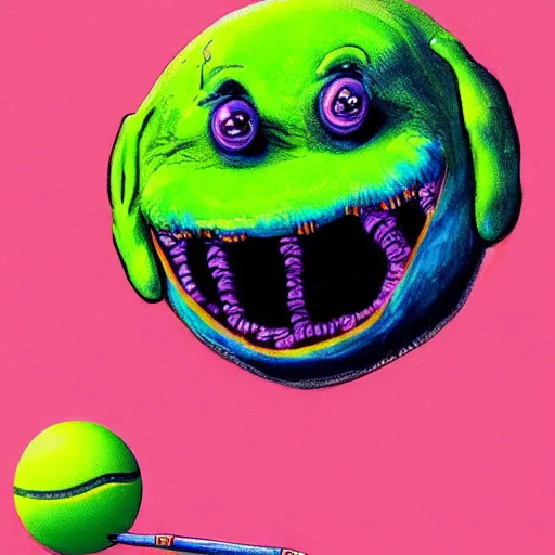 Image similar to a snoop dogg tennis ball monsters, colorful, digital art, fantasy, magic, chalk, trending on artstation, ultra detailed, professional illustration by basil gogos