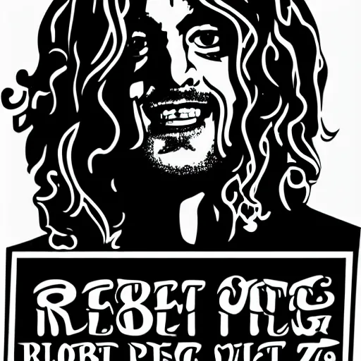 Image similar to 1 9 7 0 - young - robert - plant from led zepelin singing into the microphone, swagger, sticker - art, svg vector, adobe - illustrator