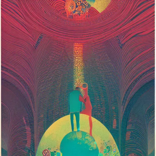 Prompt: illustration of love tenderby Victo Ngai and James Gilleard and Bruce Pennington