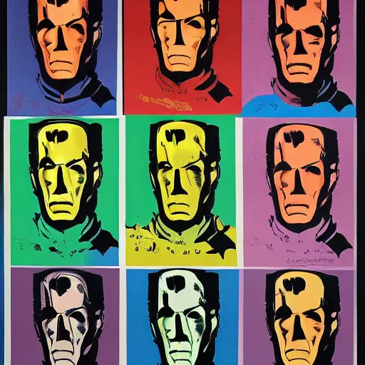 Image similar to Poster of the Avengers movie by Andy Warhol