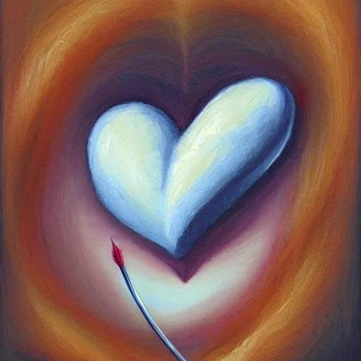 Prompt: heart shot with arrow? beautifull illustration, hd, oil painting