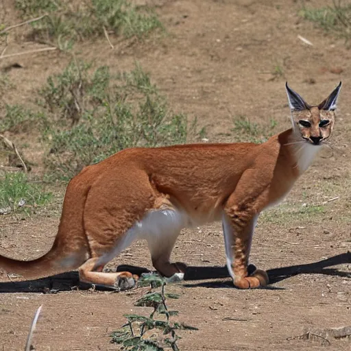 Prompt: caracal smoking a cigarette